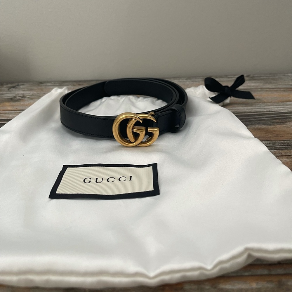 Gucci Leather belt with Double G buckle